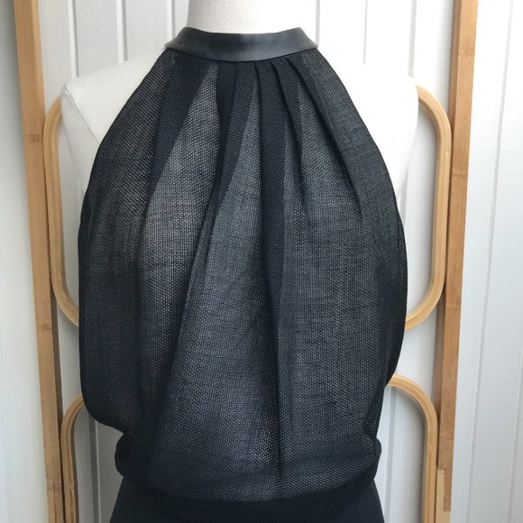 Tibi New York BNWT | Size 8 | Designer Leather Collar Mini Dress Lined - Picture 8 of 12